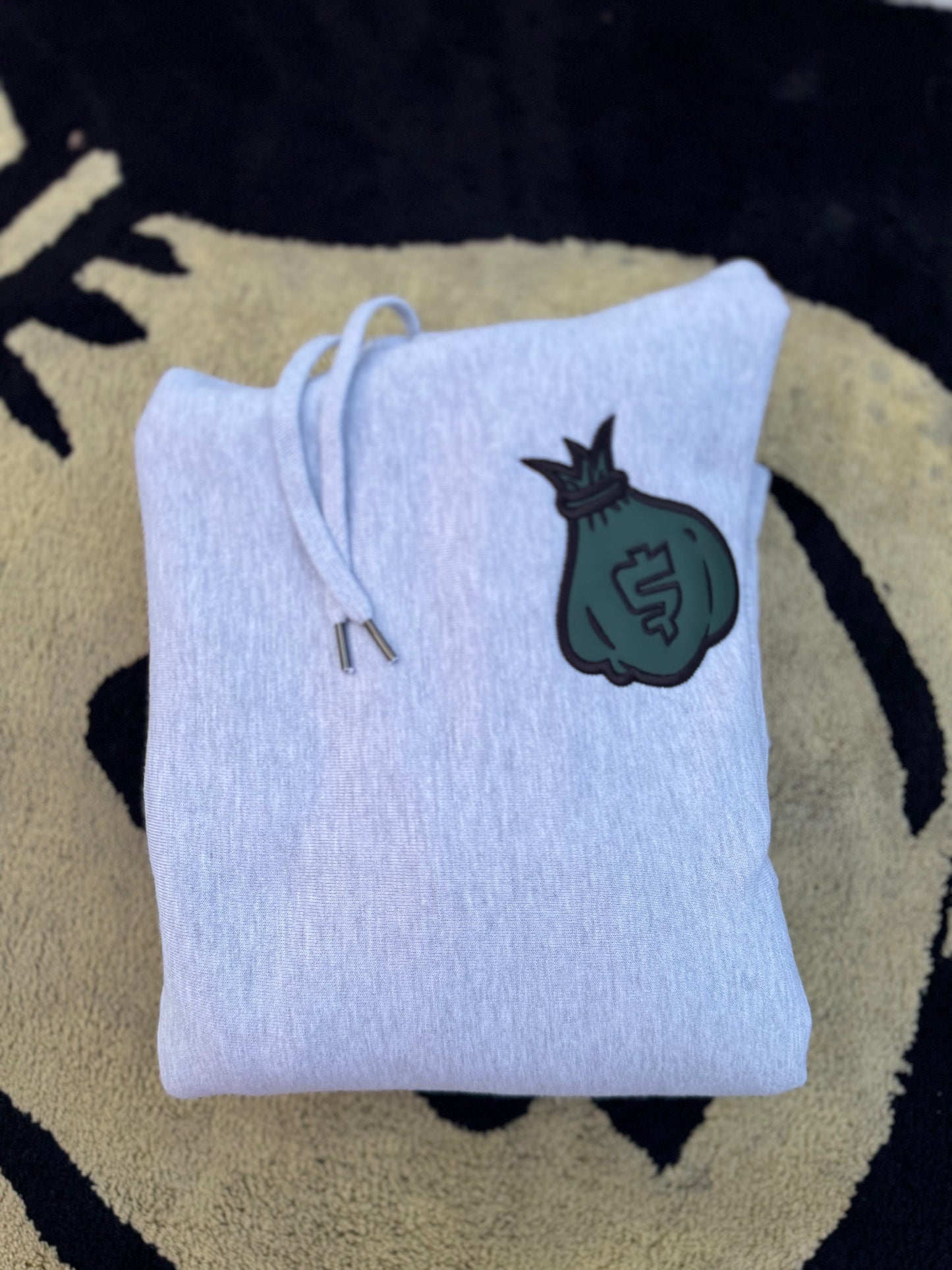 MONEY GREEN LEATHER MOMEY BAG HOODY