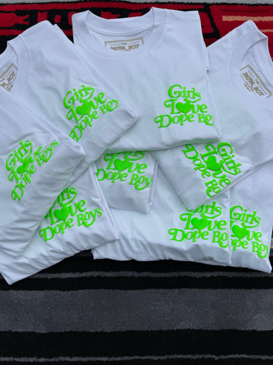 HYPER GREEN GIRLS LOVE DOPE BOYS T-SHIRT
