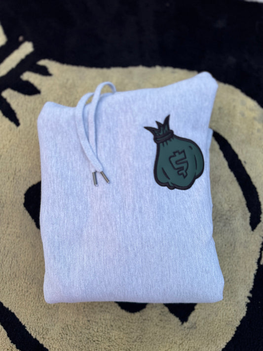MONEY GREEN LEATHER MOMEY BAG HOODY