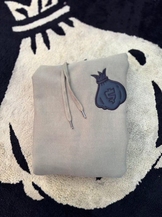 BLACK LEATHER MONEY BAG HOODY